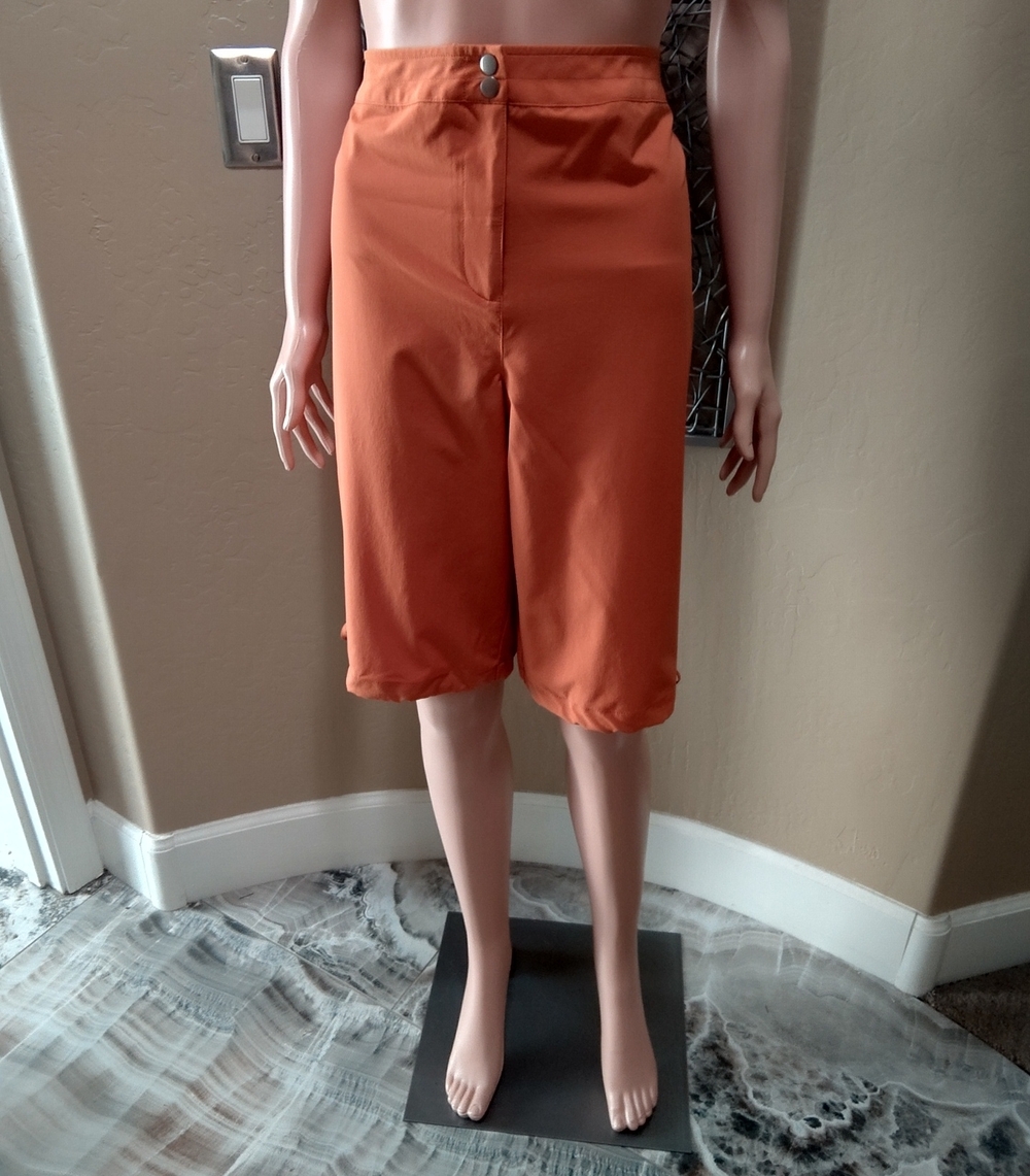Chico's Zenergy High-Waist Women's Bermuda Sport Shorts in Rust Orange